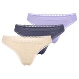 Sloggi GO Crush String C3P Set van 3 Dames Paars/Beige Katoen S