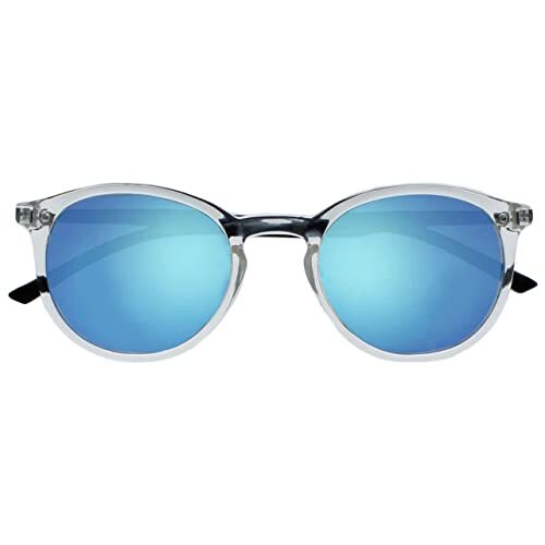 OPULIZE Opulize Met Groot Comfortabel Doorzichtig Zwart Armen Blauwe Gespiegelde Lens Mannen Vrouwen Zon Lezers Leesbril UV400 S60-C +2,00