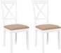 vidaXL Eetkamerstoelen met kussens 2 stuks massief hout rubber wit