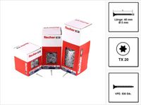 Fischer 500x Power-Fast II FPF II CTF 5 x 40 mm BC Senkkopf met binnenzeskant TX20 Volledige schroefdraad gegalvaniseerd blauw gepassiveerd - 670355