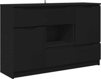 vidaXL Dressoir Zwart Bewerkt Hout