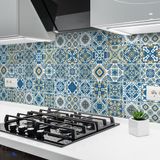 Ambiance Sticker Tegelstickers voor de keuken en badkamer - 24 Rebecca Azulejo tegelstickers - 24 stickers 10x10cm
