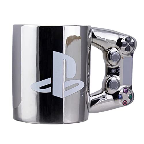 Paladone Playstation DS4 Silver Controller Mok, keramische koffiemok voor gamers, 550 ml