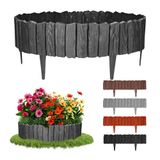 GARDENIX 2,3 m houtlook bloemperkrand, gazonrand, tuinpalissade, beetzhek (antraciet)