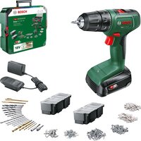 Bosch EasyDrill 18V-40 Cordless Drill - Includes 1x 18V (1.5 Ah) Battery - Charger - 241 Piece Accessory Set
