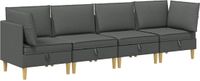 vidaXL Modulaire bankset met opslag 4-stuks Donkergrijs Stof