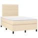 Maison Exclusive - Lit boxspring avec matelas, couleur crème, 120x190 cm, rembourré
