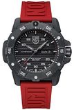 Luminox Master Carbon Seal 3800 Series, Sea-collectie, behuizing Carbonox Plus, zwarte wijzerplaat, 20 ATM, diameter 46 mm, armband van rood rubber 24 mm