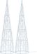 Anna's Collection LED kegel kerstboom lampen - 2x - zilver - metaal - H60