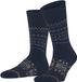 FALKE Sky Limit gedessineerd wol viscose kasjmier sokken heren blauw - maat 43-46