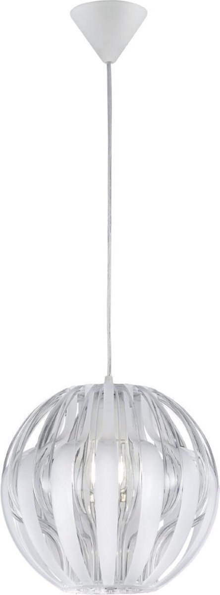 Qualu LED Hanglamp - Hangverlichting - Torna Pumon XL - E27 Fitting - Rond - Mat Wit - Kunststof