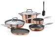 Set de casseroles, 8 pièces, aluminium forgé, 4 mm d'épaisseur, avec revêtement antiadhésif, convient à l'induction