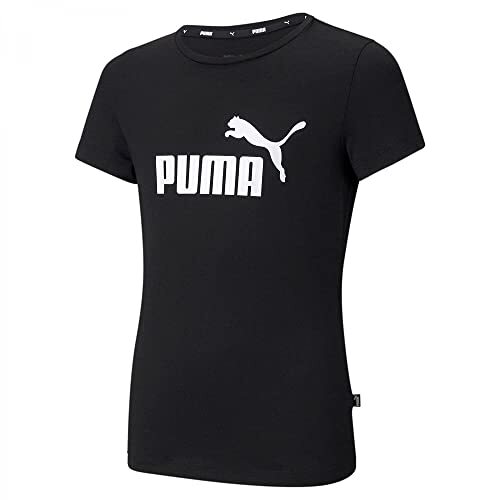 PUMA Mädchen T-shirt ESS Logo Tee G, Black, 128, 587029