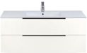 BES LED Seville Badmeubelset 120 cm - 2 Laden Wit Hoogglans Edge Greep - Wastafel Enjoy Enkel