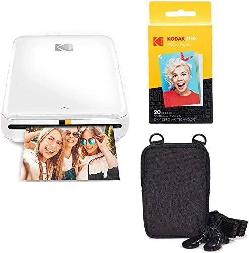 Kodak Stap Instant Printer Bluetooth/NFC draadloze fotoprinter met ZINK-technologie (Wit) Reis kit