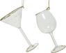 Decoris Kerstboom hangers set van 2x stuks transparante drank glazen 10 x 6 cm - Kerstversieringen ornamenten van kunststof