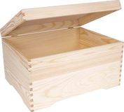 Creative Deco XXL Grote Houten Kist | 40 x 30,5 x 24 cm | Houdend, Hout, Gewoon, Onbeschilderd, Cadeau | met Deksel