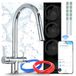 Ari Slender Kitchen Faucet with Water Filtration System, 800 GPD Reverse Osmosis, Wi-Fi, Brass Two-Handle Faucet, Chrome Finish, Ceramic Cartridge, Aerator