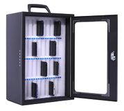 Pavo – Premium Smartphonekast, Veilige opbergkast voor 36 telefoons met transparante deur en sleutel slot, Afmetingen: 44 × 29 × 20 cm – 8024896