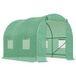 Serre Tunnel 5 m², 2,5l x 2l x 2h m, Acier Renforcé Ø 1,8 cm, PE Haute Densité 140 g/m², Fenêtres, Couleur Vert