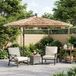 Parasol de jardin parasol de balcon avec mât en acier marron 269x269x235 cm 862516