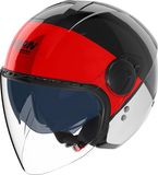 Nolan N20-2 Visor Blocco Jethelm - Zwart/wit/rood - Maat XS