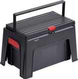 Merkloos Opstapkruk - Opstapje - Keukenkruk - Keukentrapje - Rood/Zwart - Kunststof