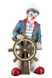 GILDE Gildeclown decoratieve figuur clown kapitein zeeman - maritieme decoratie van kunsthars - cadeau voor verzamelaars - meerkleurig hoogte 15,5 cm