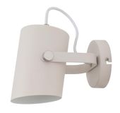 WatioWave Wandlamp, E27, stoffen kabel, wit