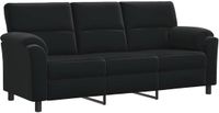 vidaXL Bank Zwart 214 x 85 x 93 cm fluweel