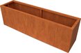 Plantenbak Artesa Cortenstaal 2000x500x600mm (LxBxH) - Materiaaldikte 2mm. Zonder bodem. Omplooi bovenrand 50mm.