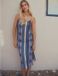 Next - Dames - Halflange petite zomerslipdress - Petite - Blauw