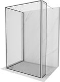 Mexen Kioto douchewand Walk-in 110 x 90 x 40 cm, zwarte lijst, chroom