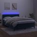 Maison Exclusive - Lit boxspring avec matelas et éclairage LED, bleu foncé, 140x190 cm, velours