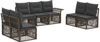 vidaXL - Tuinbank - Set - 7 - st - Grijs - poly - rattan