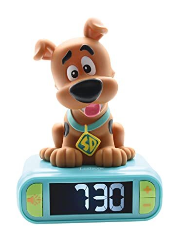 Lexibook - Scooby-Doo digitale wekker voor kinderen met nachtlampje Snooze, kinderklok, lichtgevende Scooby-Doo, blauw - RL800SD