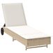 VidaXL Ligbed met wielen en kussen poly rattan beige