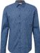s.Oliver Chemise à manches longues, col classique, fermeture boutonnée, motif floral, coupe droite, coton/élasthanne, bleu profond, taille M