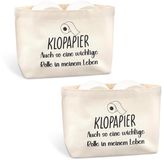 Ruioomeep Toiletpapier Organizer - Staand & Ruimtebesparend Canvas - Wit