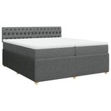 VidaXL Boxspringbed met matras, stof, donkergrijs, 200x200 cm