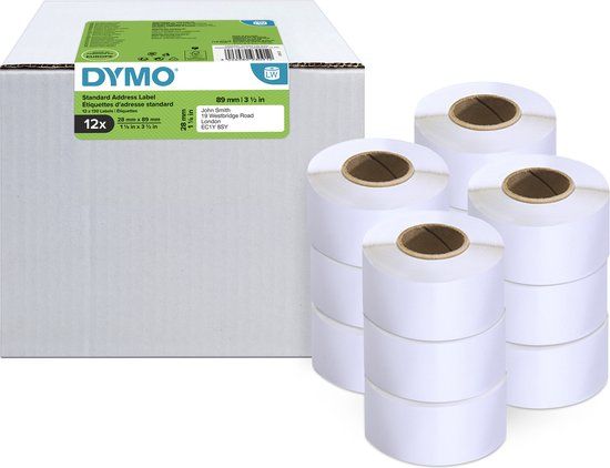 DYMO LabelWriter Adreslabels - 28 x 89 mm - 12 Rollen