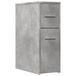 Armoire de salle de bain étroite avec roulettes bois travaillé gris béton
