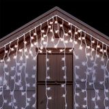 Brightium Platte ijspegellichtketting, 15 m x 0,6 m, 3 AA-batterij, koudwit, IP44, geschikt voor binnen en buiten, ideaal voor feestelijke decoraties.