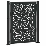 vidaXL Poort met vlamontwerp 100x125 cm staal zwart