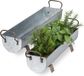 Merkloos Relaxdays plantenbak - set van 2 - balkon - binnen - ijzer - bloempot - zilver