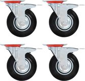 vidaXL Zwenkwielen met dubbele remmen 4 stuks 125 mm