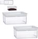 Gondol Bac de stockage en plastique - Lot de 2 pièces - transparent - avec couvercle - 1,1 litre