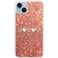 Apple iPhone 14 Paillettes coeur Verstevigd hoesje met sublimatie bedrukking