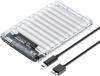 Orico 2139U3-V1 Boîtier externe pour disque dur/SSD 2,5 pouces avec connexion USB Micro-B, 5 Gb/s - Transparent