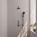 Brauer Gunmetal Edition Thermostatische Regendoucheset Inbouw - Hoofddouche 20 cm - Rechte Wandarm - Handdouche 3 Standen - Doucheslang - Geintegreerde Glijstang - Gunmetal